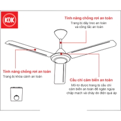 Quạt trần KDK, màu trắng bạc M60XG(SIL)