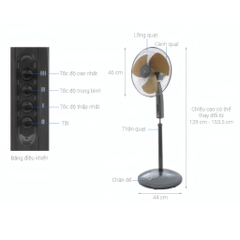Quạt đứng KDK, màu vàng P40U(GD)