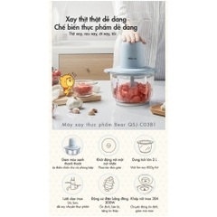 Máy xay thực phẩm đa năng 2L Bear QSJ-C03B1 - Hàng chính hãng