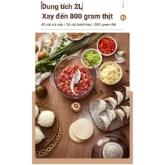 Máy xay thịt, thực phẩm 2L Bear QSJ-D03D7 - Hàng chính hãng
