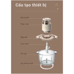 Máy xay thịt, thực phẩm 2L Bear QSJ-D03D7 - Hàng chính hãng