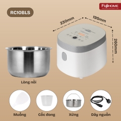 Nồi cơm điện tử 1 Lít cảm ứng 8 chế độ nấu Fujihome RC10BLS