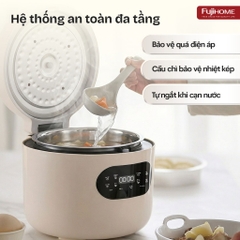 Nồi cơm điện 1.2L tách đường Fujihome RC12LS lòng nồi Inox 304, cảm ứng Led 8 chế độ nấu an toàn