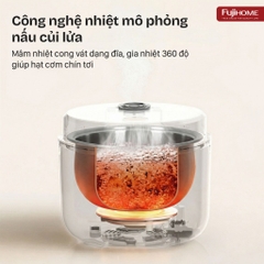 Nồi cơm điện 1.2L tách đường Fujihome RC12LS lòng nồi Inox 304, cảm ứng Led 8 chế độ nấu an toàn