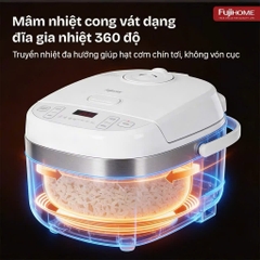 Nồi cơm điện tử 1.5 Lít FUJIHOME RC15W nhập khẩu, lòng nồi 5 lớp chống dinh cao cấp tiết kiệm điện