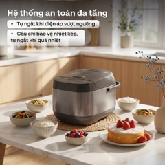 Nồi cơm điện tử 1.8 Lít FUJIHOME RC18G 12 chế độ lòng nồi 5 lớp, nồi cơm nhập khẩu đa năng