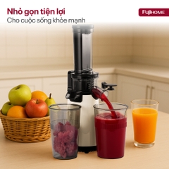 Máy ép chậm mini FUJIHOME SJ06, máy ép trái cây rau củ 400ml công suất 100W lưới lọc 2 lớp Inox