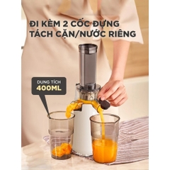Máy ép chậm mini FUJIHOME SJ06, máy ép trái cây rau củ 400ml công suất 100W lưới lọc 2 lớp Inox