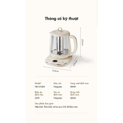 Ấm Đun Pha Trà 1.5L Siêu Tốc Bear YSH-E15M1 - Hàng Chính Hãng