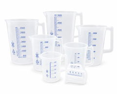 Cốc nhựa vạch sơn xanh có quai/  50mL 100mL 250mL 500mL 1000mL