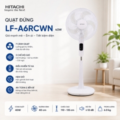 Quạt đứng Hitachi LF-A6RCWN / LF-A6RCGN (Trắng/Xám) - 55W - Remote