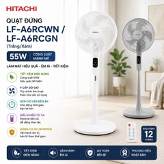 Quạt đứng Hitachi LF-A6RCWN / LF-A6RCGN (Trắng/Xám) - 55W - Remote