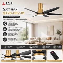 Quạt trần Asia Lighting QT20-DEV-01 6 cánh màu đen vàng