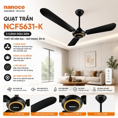 Quạt trần Nanoco NCF5631-K 3 cánh