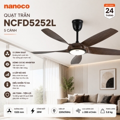 Quạt trần Nanoco NCFD5252L 5 cánh
