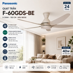 Quạt trần Panasonic F-60GDS-BE 5 cánh 150 cm 40W Econavi màu beige