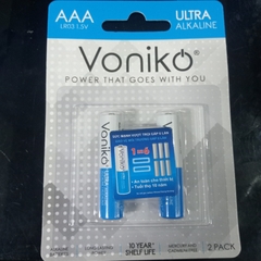 Voniko AAA (LR03 1.5V) - Vỉ 2 viên Pin kiềm  Alkaline