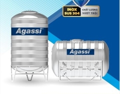 Agassi 1500L ngang - Téc nước, bồn nước inox 1500L ngang