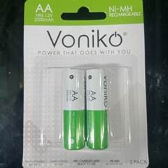 Voniko AA HR6 (2500mAh) - Vi 2 viên pin sạc AA Ni-MH
