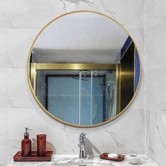 Gương khung tròn 60cm viền vàng / viền đen