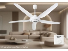 HME CF565C - Quạt trần 5 cánh nhôm trắng đk hộp số cơ ( Điện cơ Hà Nội )