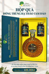 Hộp quà Đông trùng hạ thảo Tam Đảo – Rượu XO và 2 lọ sấy thăng hoa 5g