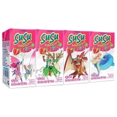 03. Sữa Chua Uống Tiệt Trùng Hương Dâu Susu Vinamilk Lốc 4 Hộp X 110ml
