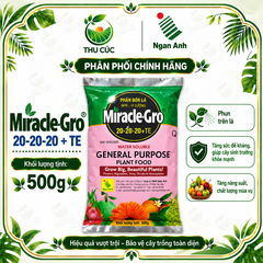 MIRACLE-GRO 20-20-20+TE – Phân Bón Lá NPK Đa Dinh Dưỡng, Hỗ Trợ Cây Sinh Trưởng