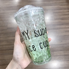 Cốc nhựa vân đá chữ