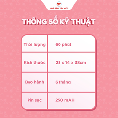 Thỏ bông kể chuyện mắt xanh - Size to 40cm - Món quà trí tuệ cho bé