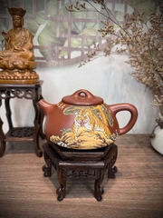 Ấm Thạch Biều - Hàng Thủ Công - NN Trương Tiểu Lĩnh - Chất Đất Đáy Tào Thanh - Lỗ Thoát: 14 lỗ - 420ml
