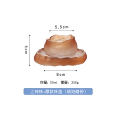 Bộ chén Liên Hoa Pha Lê, kèm đĩa - dung tích 55ml