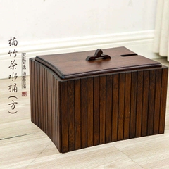 Xô trà 2 lớp khung tre