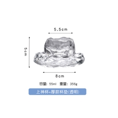 Bộ chén Liên Hoa Pha Lê, kèm đĩa - dung tích 55ml
