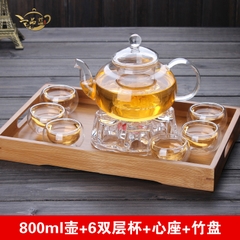 Bộ Ấm Chén Thủy Tinh Cao Cấp 9 Món - 800ml