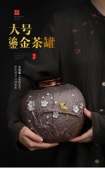 Hũ trà gốm nhật thô