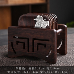 Đế chén khảm bạc