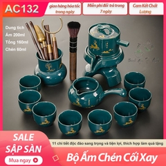 Ấm chén cối xay xanh lam - không hộp quà