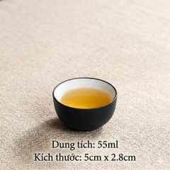 Chén gốm  lòng trắng 55ml