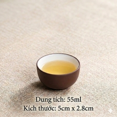 Chén gốm  lòng trắng 55ml