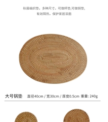 Lót ấm chén mây tre đan