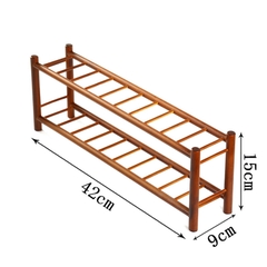 Gác chén bậc thang 2 tầng - Chất liệu Gỗ - KT: 42*15*9cm