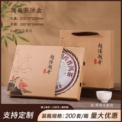 Hộp bìa đựng bánh trà phổ nhĩ 357g - họa tiết thần trà - Hộp kèm túi