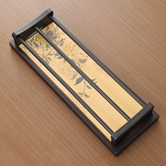 Gác chén tre tích hợp khay nhiều họa tiết KT 34.5*12*2cm - Gác chén 32*10.2*4cm