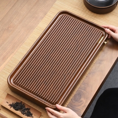 Khay trà bakelite màu gỗ óc chó