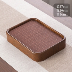 Khay trà tre đan chữ nhật-Kt 27*20*5cm