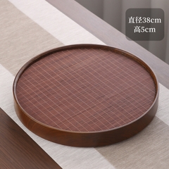 Khay Trà Tre Tròn Sơn Giả Vân Gỗ Óc Chó
