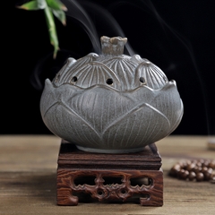 Lư xông trầm gốm + Hợp kim kèm bông chống cháy