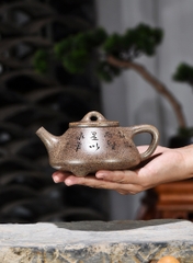 Ấm tử dã thạch biều - Thanh đoạn nê nung củi - NN Tất nhất cường - 300ml - đa khổng