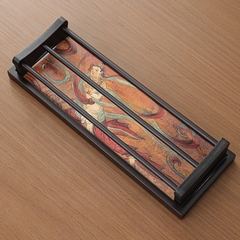 Gác chén tre tích hợp khay nhiều họa tiết KT 34.5*12*2cm - Gác chén 32*10.2*4cm